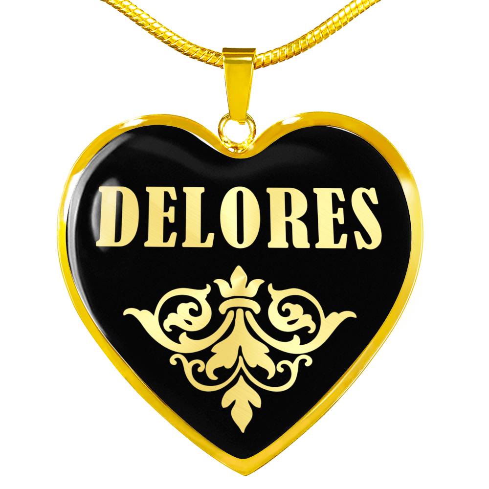 Delores v02 - 18k Gold Finished Heart Pendant Luxury Necklace