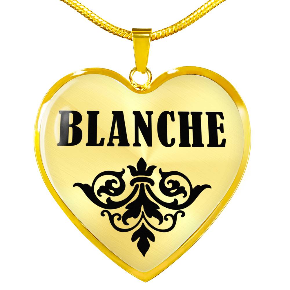 Blanche v01 - 18k Gold Finished Heart Pendant Luxury Necklace