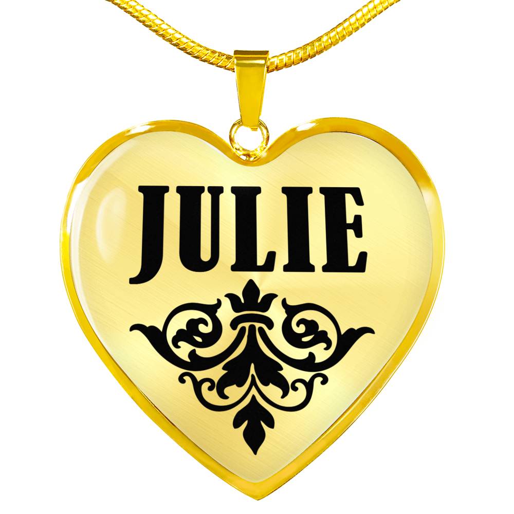 Julie v01 - 18k Gold Finished Heart Pendant Luxury Necklace