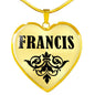Francis v01 - 18k Gold Finished Heart Pendant Luxury Necklace