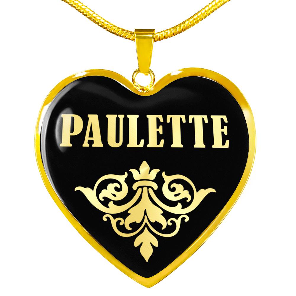 Paulette v02 - 18k Gold Finished Heart Pendant Luxury Necklace