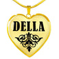 Della v01 - 18k Gold Finished Heart Pendant Luxury Necklace