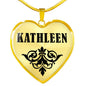 Kathleen v01 - 18k Gold Finished Heart Pendant Luxury Necklace