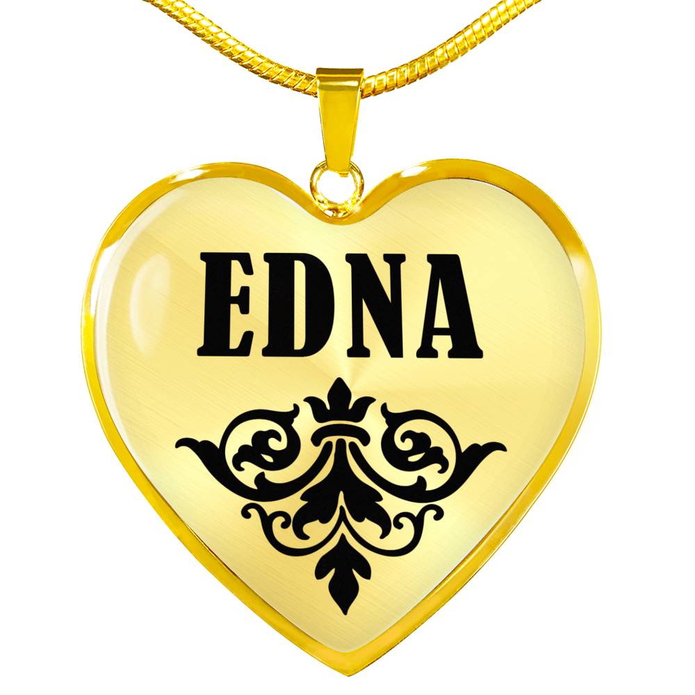 Edna v01 - 18k Gold Finished Heart Pendant Luxury Necklace