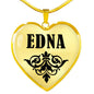 Edna v01 - 18k Gold Finished Heart Pendant Luxury Necklace