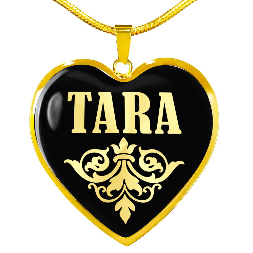 Tara v02 - 18k Gold Finished Heart Pendant Luxury Necklace