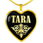 Tara v02 - 18k Gold Finished Heart Pendant Luxury Necklace