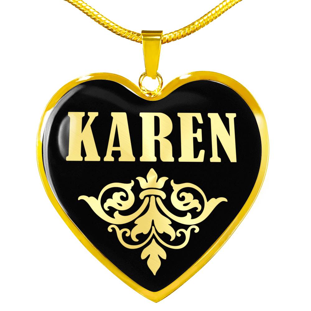 Karen v02 - 18k Gold Finished Heart Pendant Luxury Necklace