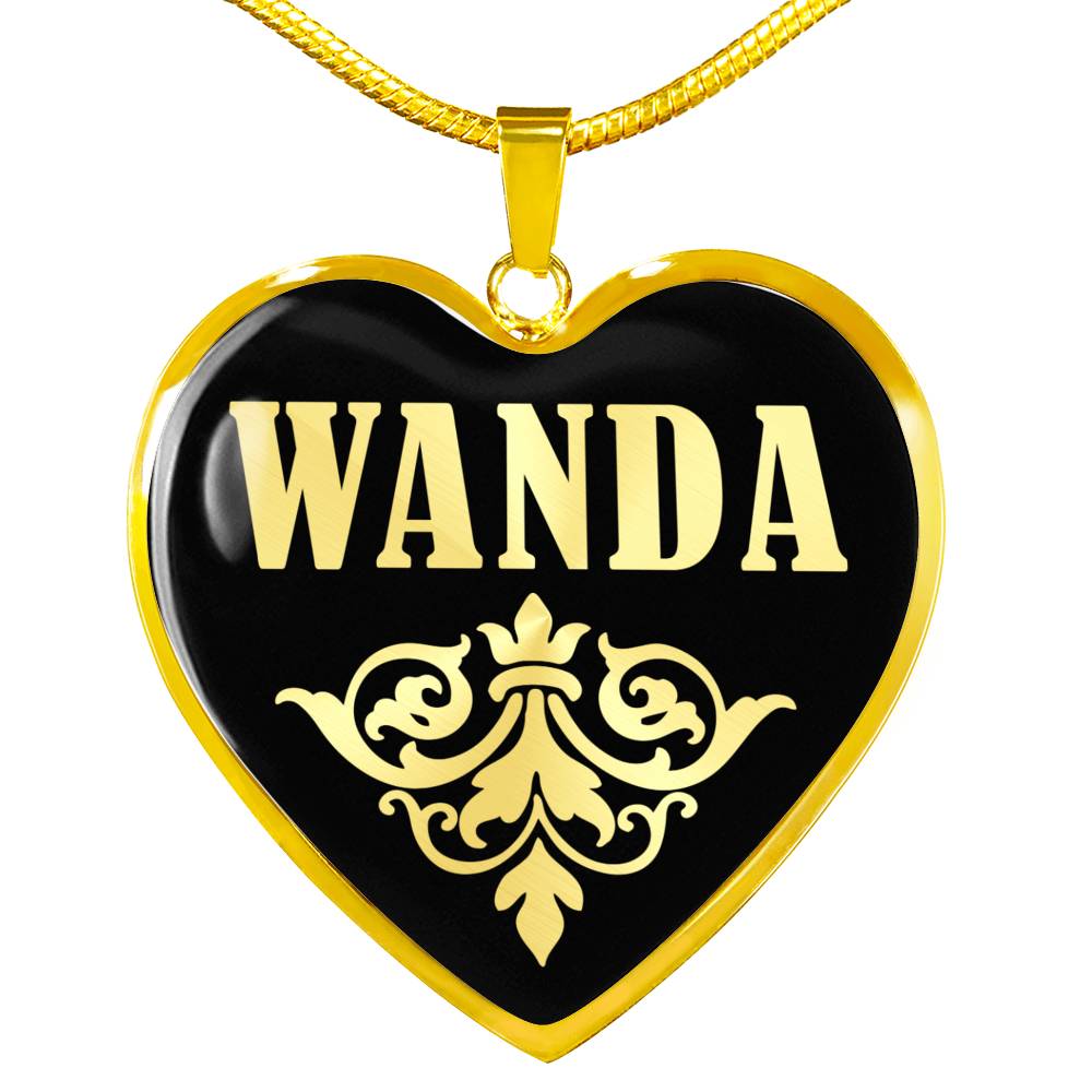 Wanda v02 - 18k Gold Finished Heart Pendant Luxury Necklace