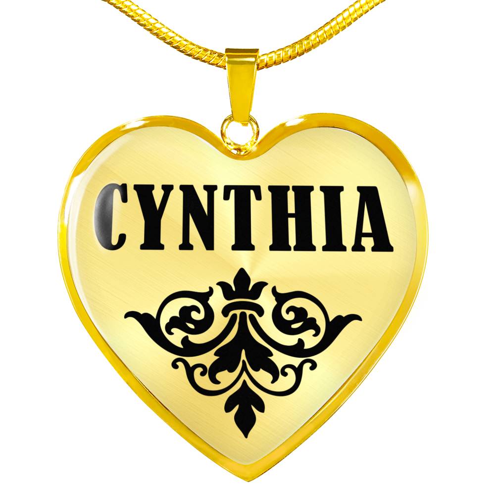Cynthia v01 - 18k Gold Finished Heart Pendant Luxury Necklace
