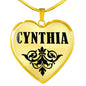 Cynthia v01 - 18k Gold Finished Heart Pendant Luxury Necklace