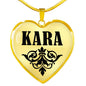 Kara v01 - 18k Gold Finished Heart Pendant Luxury Necklace