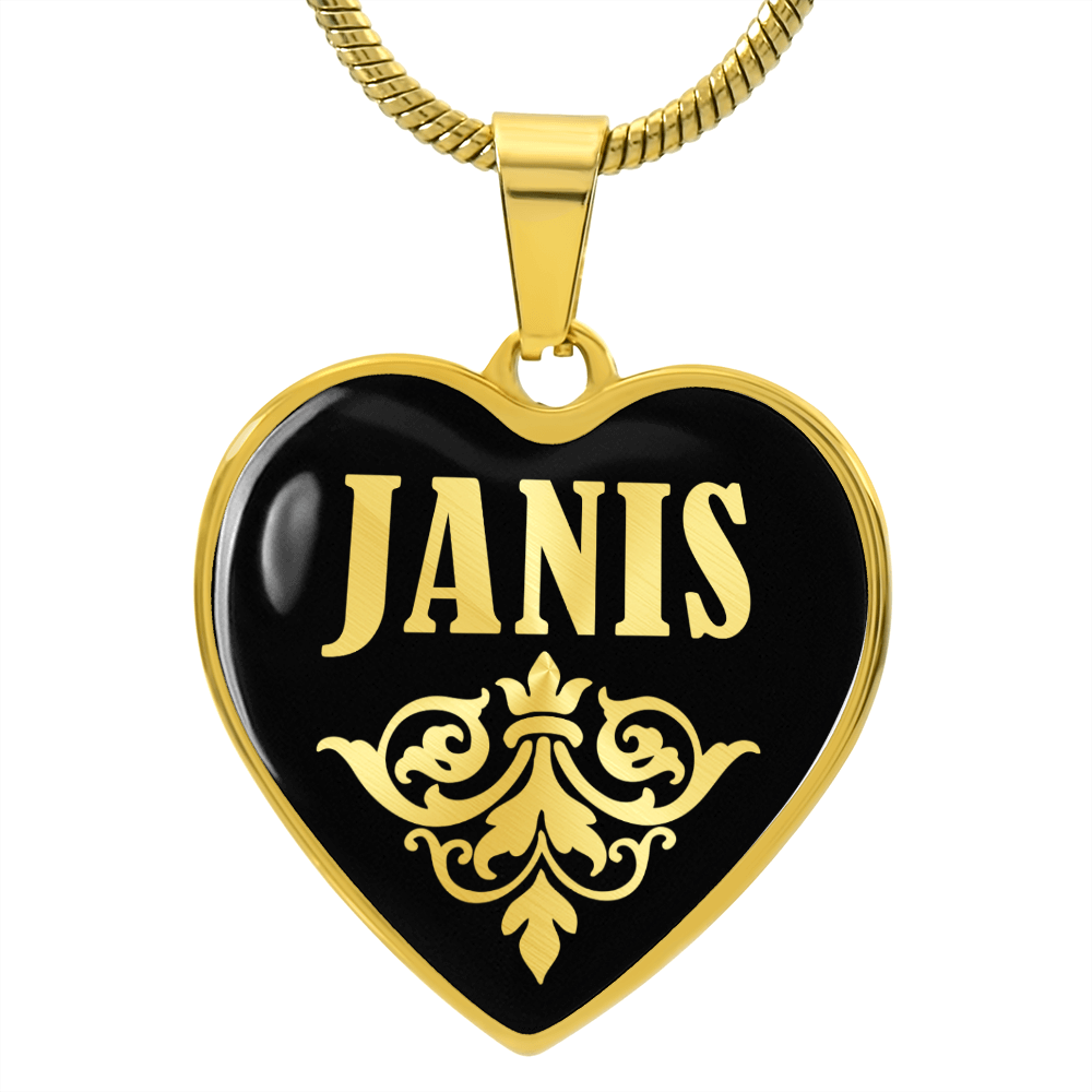 Janis v02 - 18k Gold Finished Heart Pendant Luxury Necklace