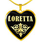 Loretta v02 - 18k Gold Finished Heart Pendant Luxury Necklace
