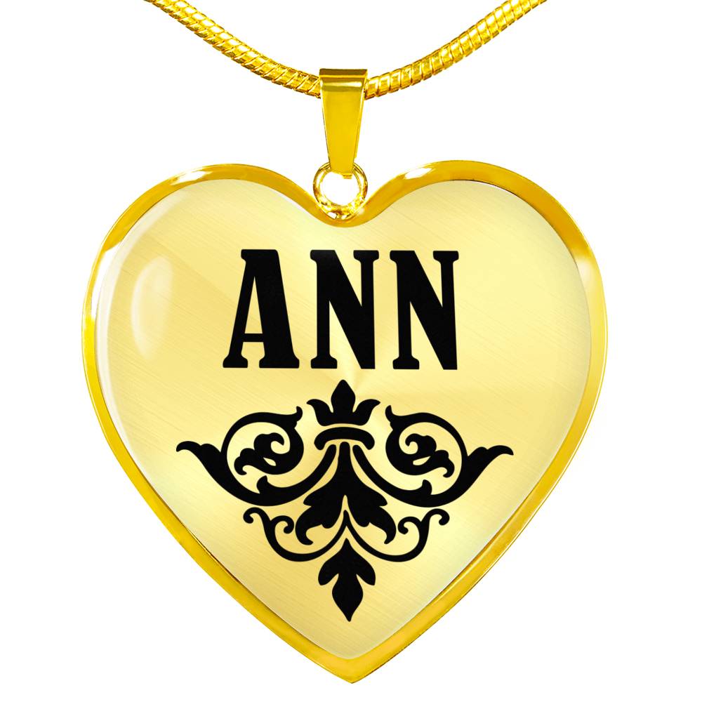 Ann v01 - 18k Gold Finished Heart Pendant Luxury Necklace