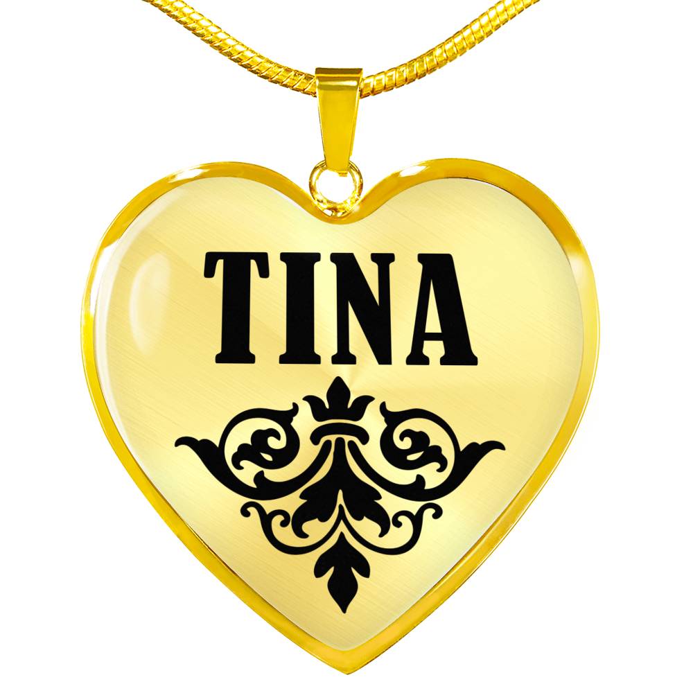 Tina v01 - 18k Gold Finished Heart Pendant Luxury Necklace
