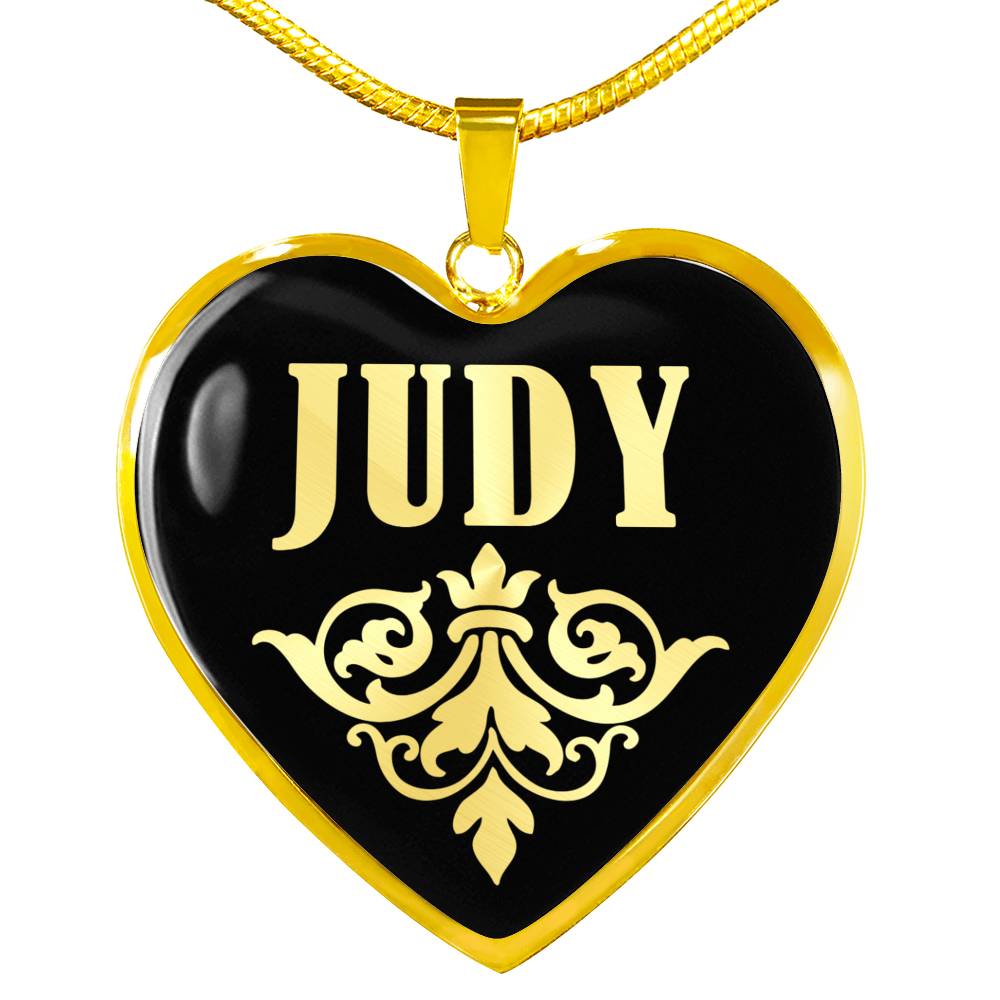 Judy v02 - 18k Gold Finished Heart Pendant Luxury Necklace