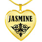 Jasmine v01 - 18k Gold Finished Heart Pendant Luxury Necklace