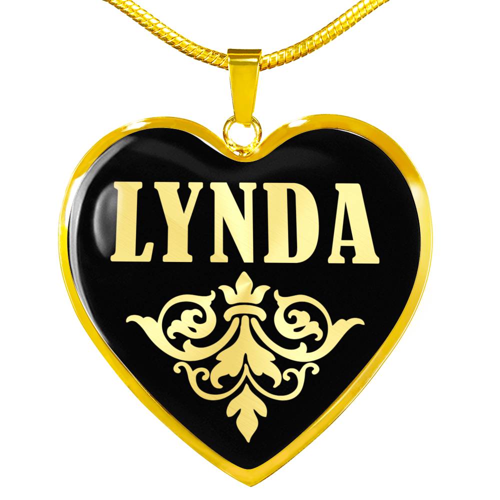 Lynda v02 - 18k Gold Finished Heart Pendant Luxury Necklace