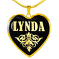 Lynda v02 - 18k Gold Finished Heart Pendant Luxury Necklace