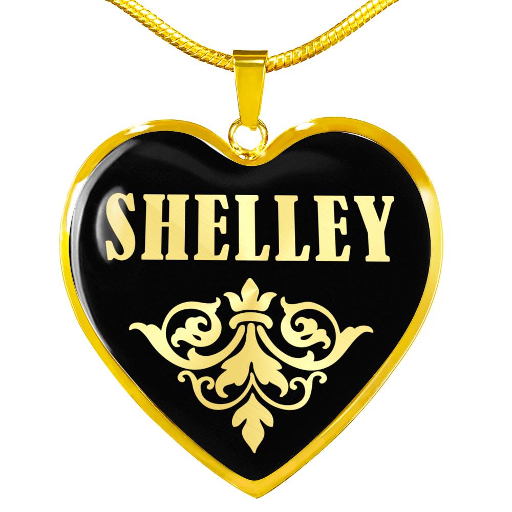 Shelley v02 - 18k Gold Finished Heart Pendant Luxury Necklace