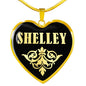 Shelley v02 - 18k Gold Finished Heart Pendant Luxury Necklace