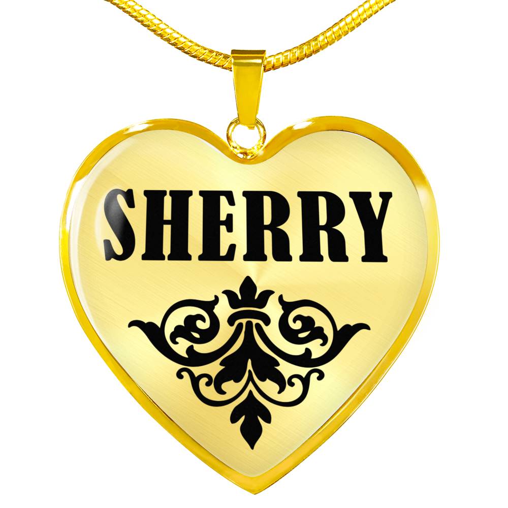 Sherry v01 - 18k Gold Finished Heart Pendant Luxury Necklace