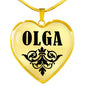 Olga v01 - 18k Gold Finished Heart Pendant Luxury Necklace