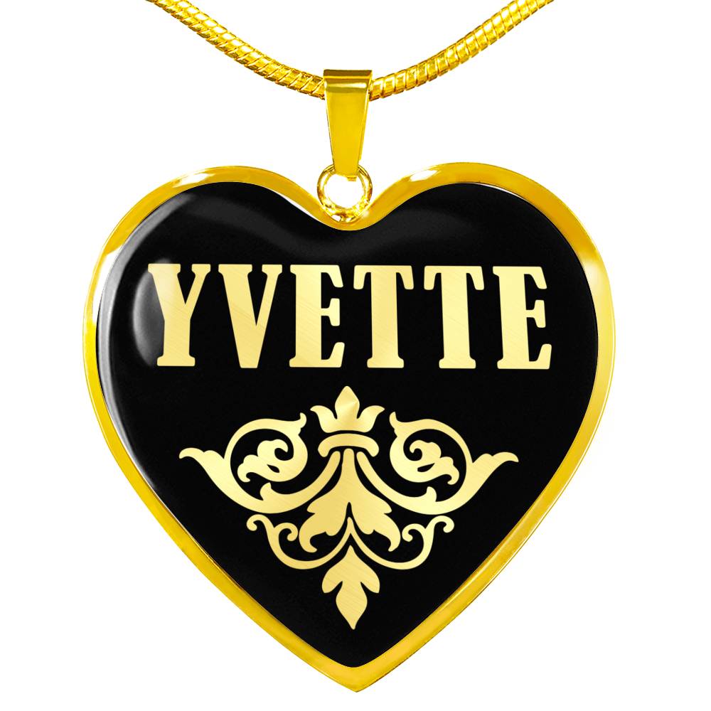 Yvette v02 - 18k Gold Finished Heart Pendant Luxury Necklace