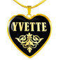Yvette v02 - 18k Gold Finished Heart Pendant Luxury Necklace