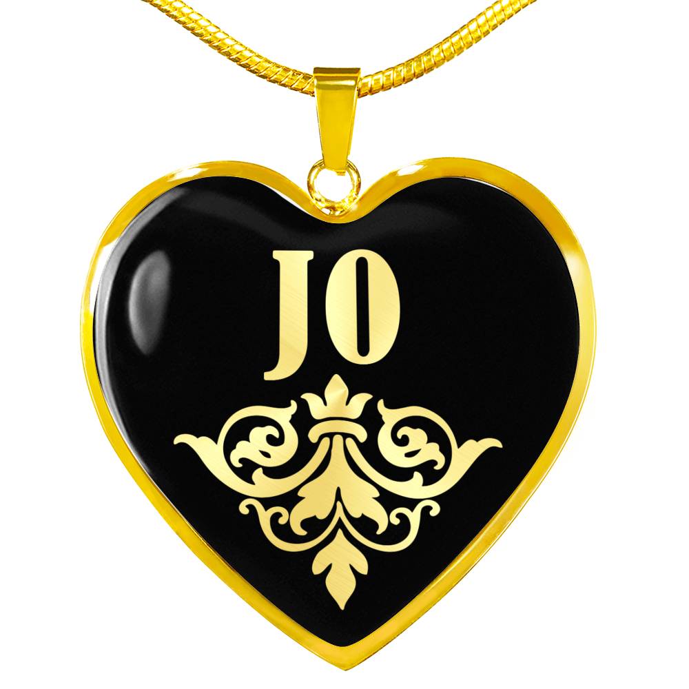 Jo v02 - 18k Gold Finished Heart Pendant Luxury Necklace