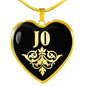Jo v02 - 18k Gold Finished Heart Pendant Luxury Necklace