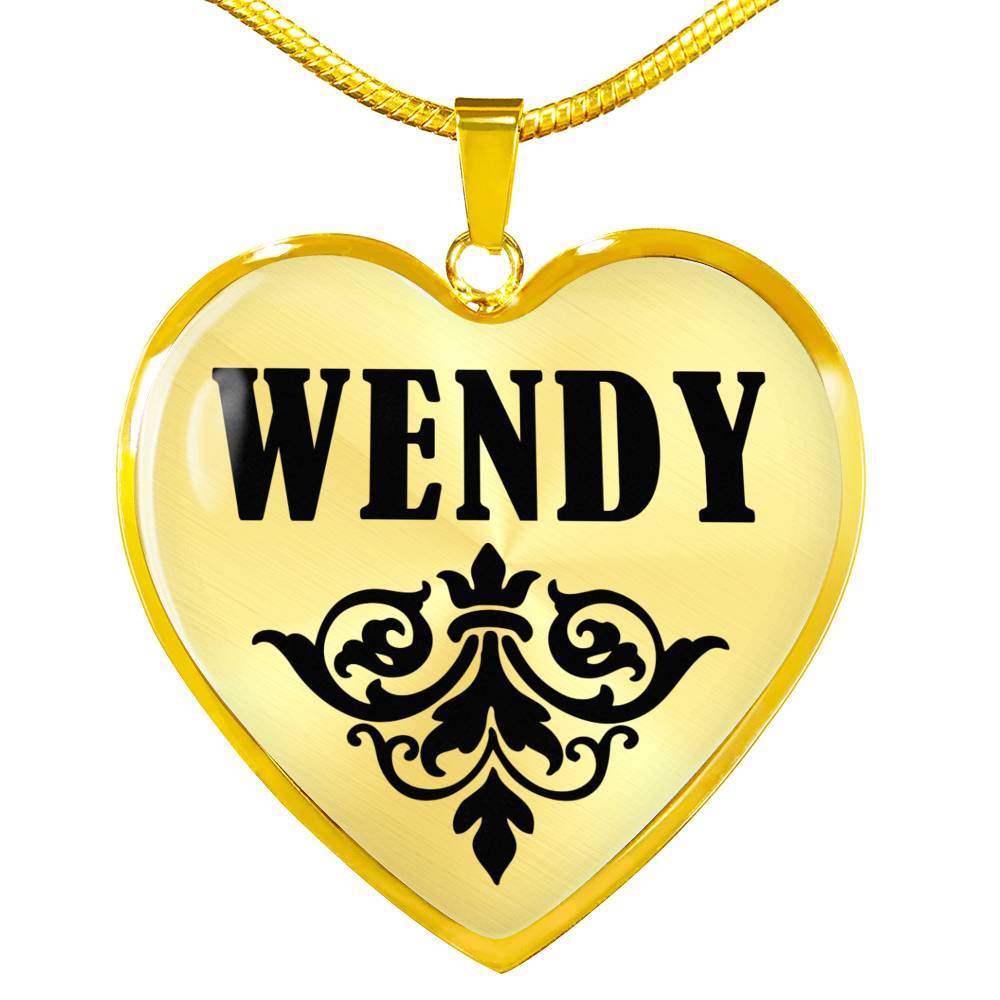 Wendy v01 - 18k Gold Finished Heart Pendant Luxury Necklace