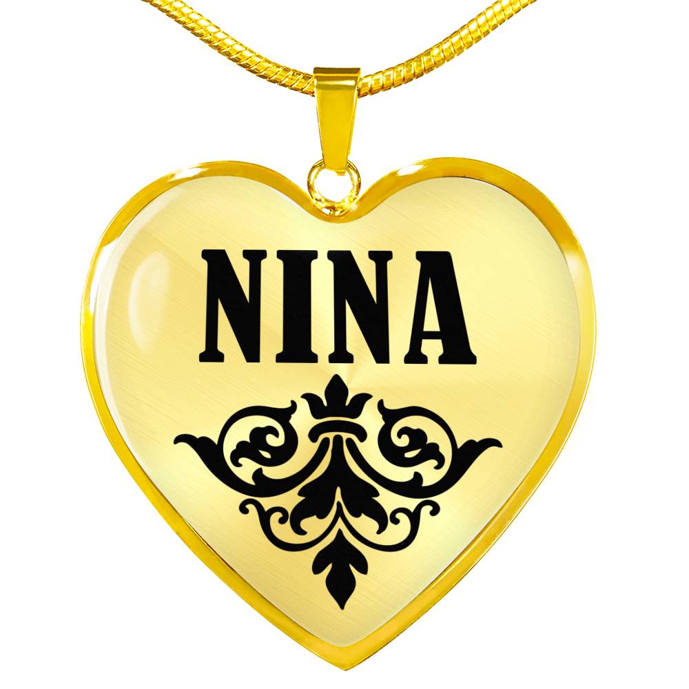 Nina v01 - 18k Gold Finished Heart Pendant Luxury Necklace
