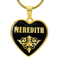 Meredith v02 - 18k Gold Finished Heart Pendant Luxury Necklace