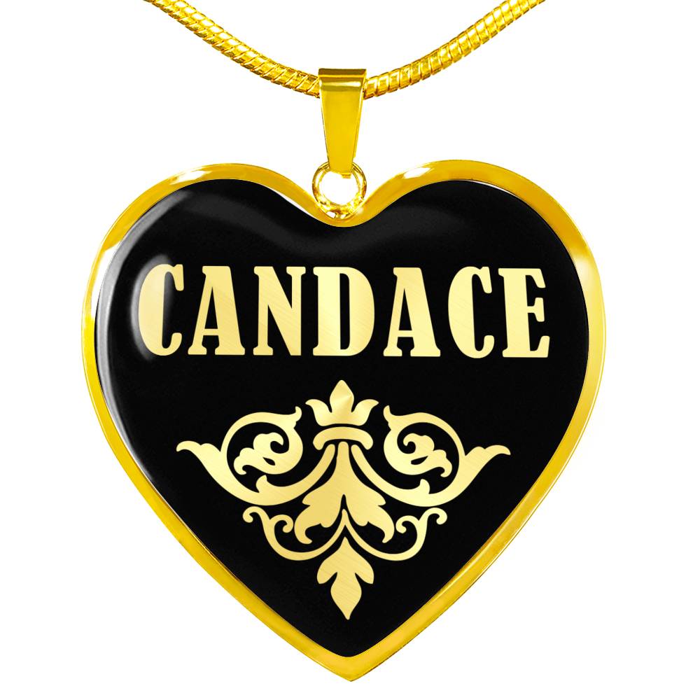 Candace v02 - 18k Gold Finished Heart Pendant Luxury Necklace