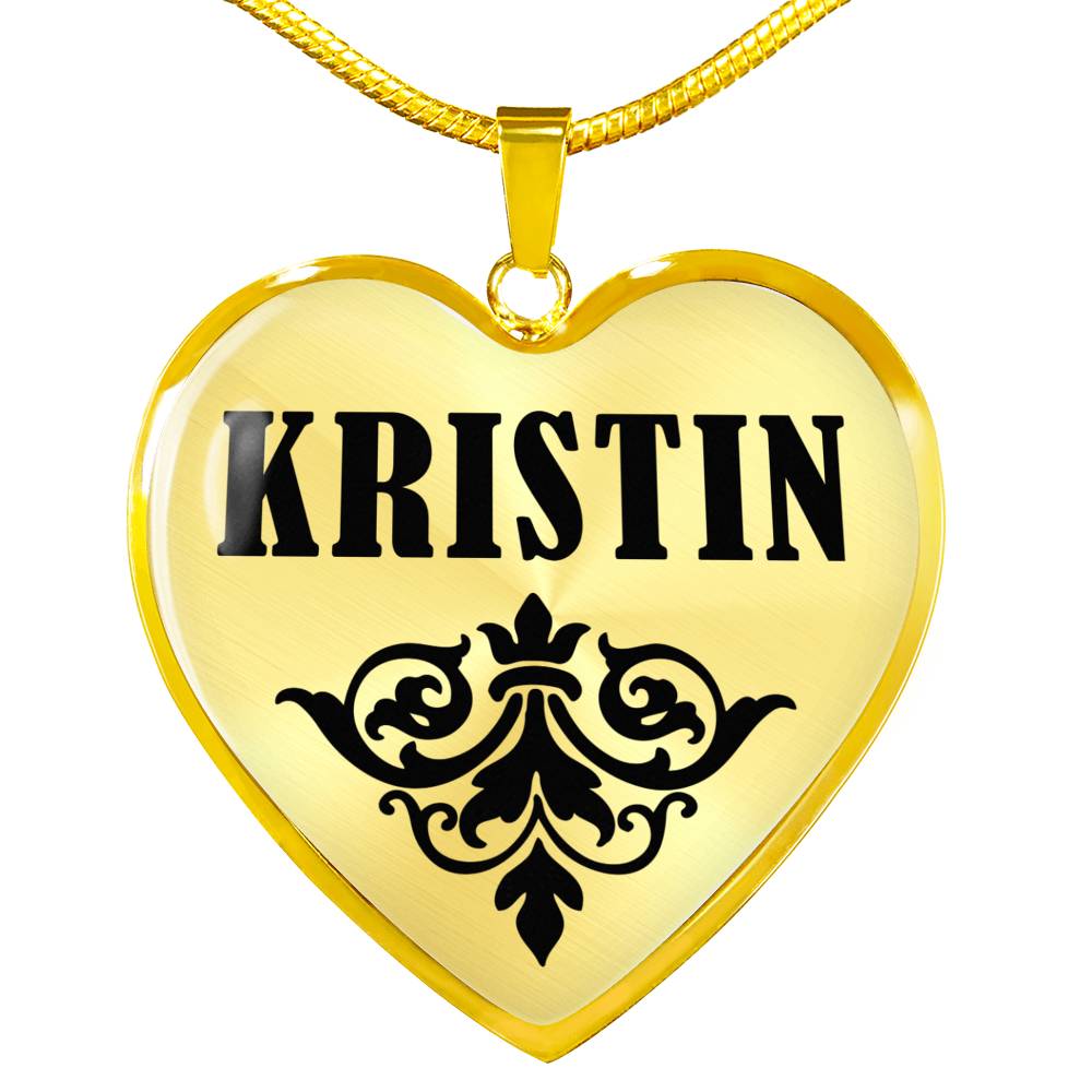 Kristin v01 - 18k Gold Finished Heart Pendant Luxury Necklace