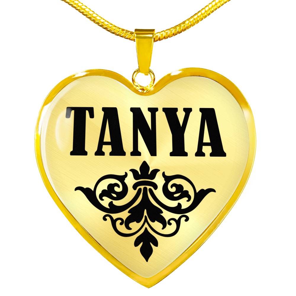 Tanya v01 - 18k Gold Finished Heart Pendant Luxury Necklace