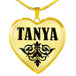 Tanya v01 - 18k Gold Finished Heart Pendant Luxury Necklace