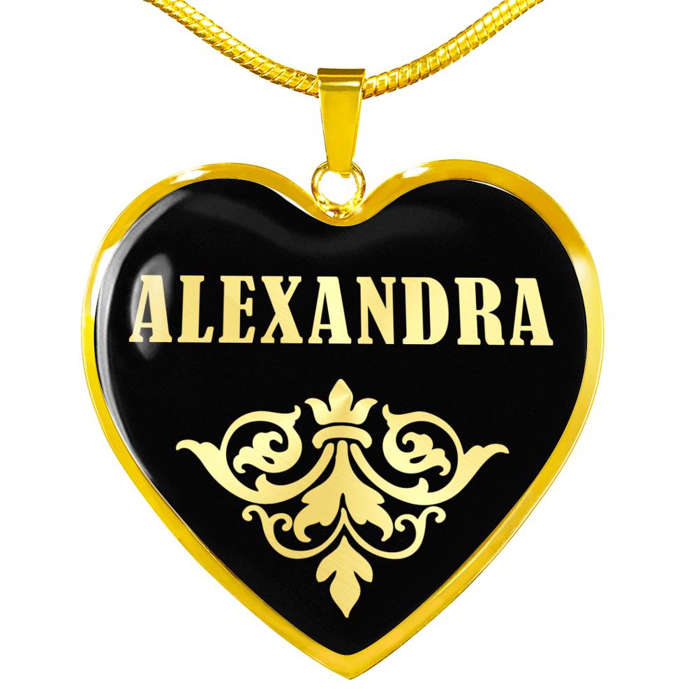 Alexandra v02 - 18k Gold Finished Heart Pendant Luxury Necklace