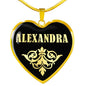 Alexandra v02 - 18k Gold Finished Heart Pendant Luxury Necklace