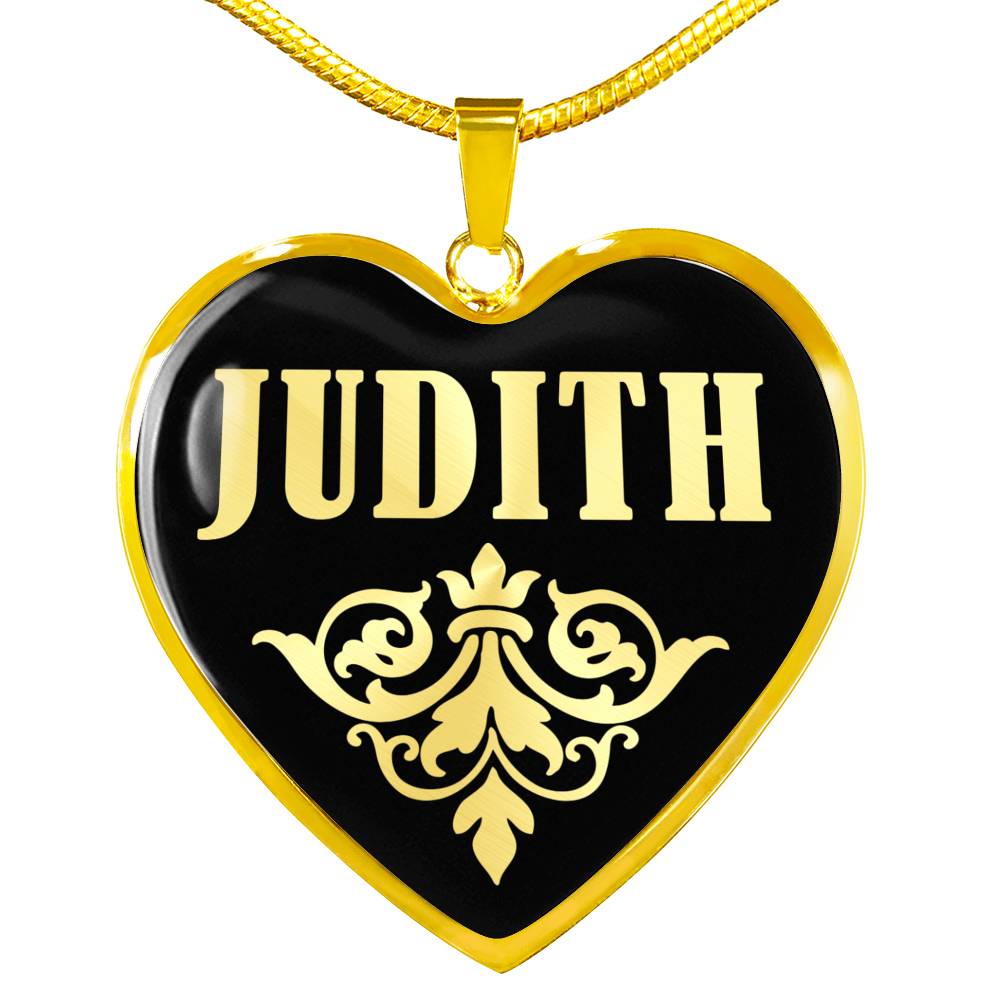 Judith v02 - 18k Gold Finished Heart Pendant Luxury Necklace