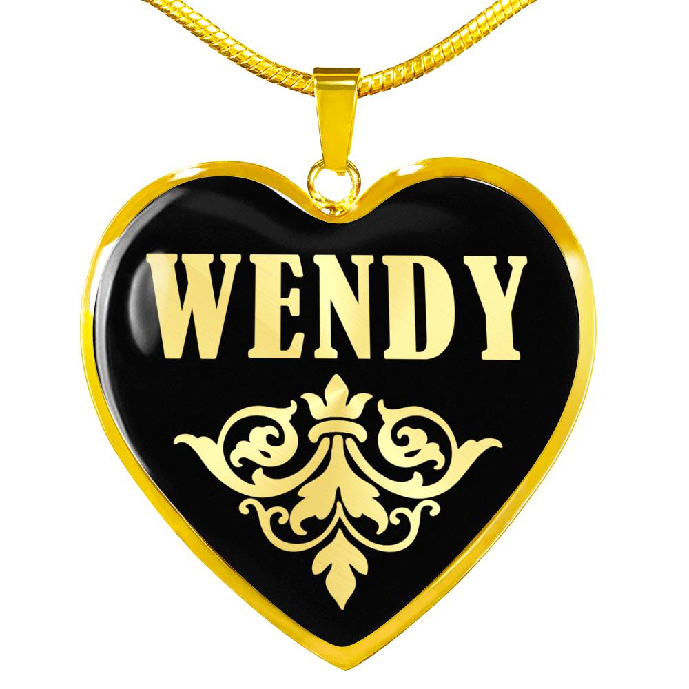 Wendy v02 - 18k Gold Finished Heart Pendant Luxury Necklace