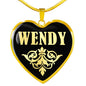 Wendy v02 - 18k Gold Finished Heart Pendant Luxury Necklace