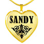 Sandy v01 - 18k Gold Finished Heart Pendant Luxury Necklace