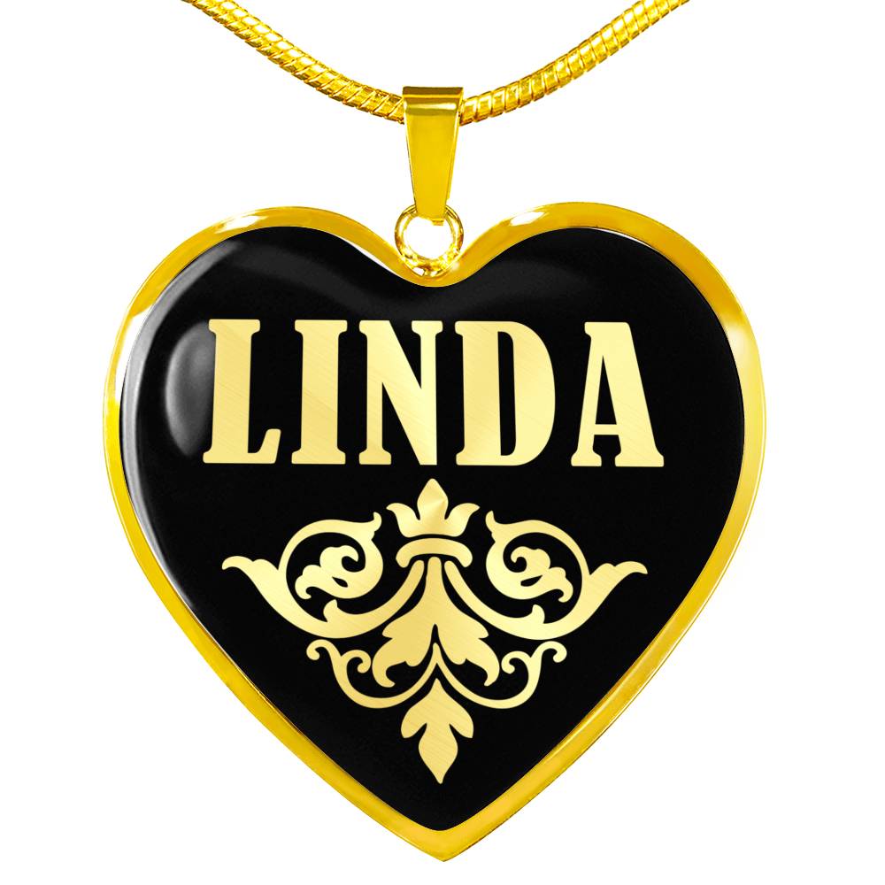 Linda v02 - 18k Gold Finished Heart Pendant Luxury Necklace