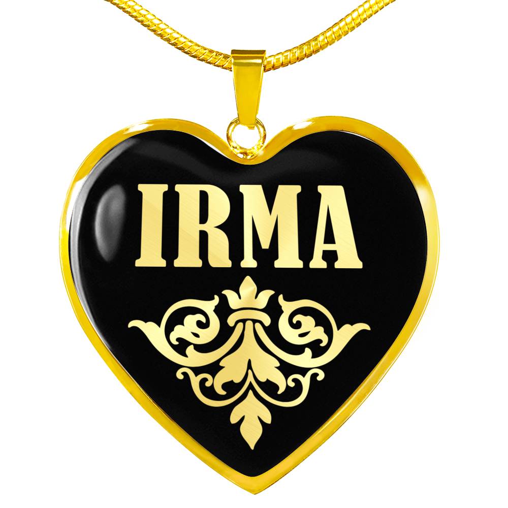 Irma v02 - 18k Gold Finished Heart Pendant Luxury Necklace