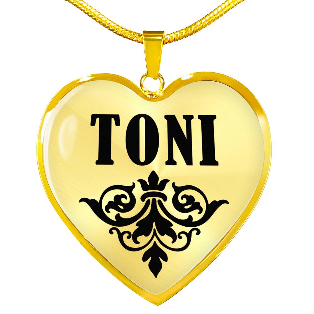 Toni v01 - 18k Gold Finished Heart Pendant Luxury Necklace