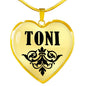 Toni v01 - 18k Gold Finished Heart Pendant Luxury Necklace