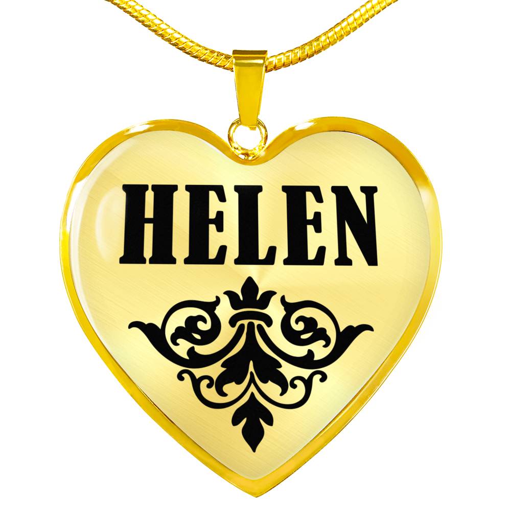 Helen v01 - 18k Gold Finished Heart Pendant Luxury Necklace